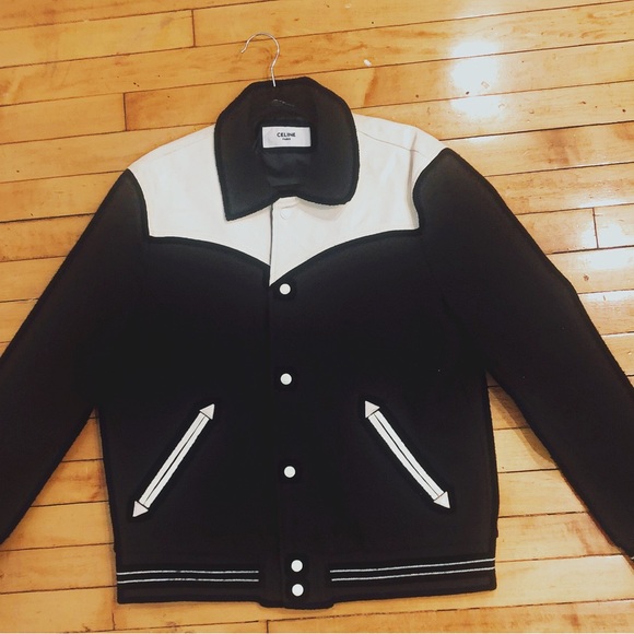 Celine x Hedi Slimane Black Western Teddy Varsity Jacket US L / EUR 54 - Picture 10 of 10